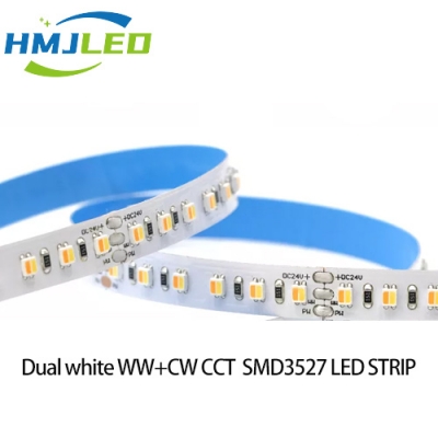 Dual white WW+CW DC24V CCT adjustable SMD3527 120leds/m flexible led strip